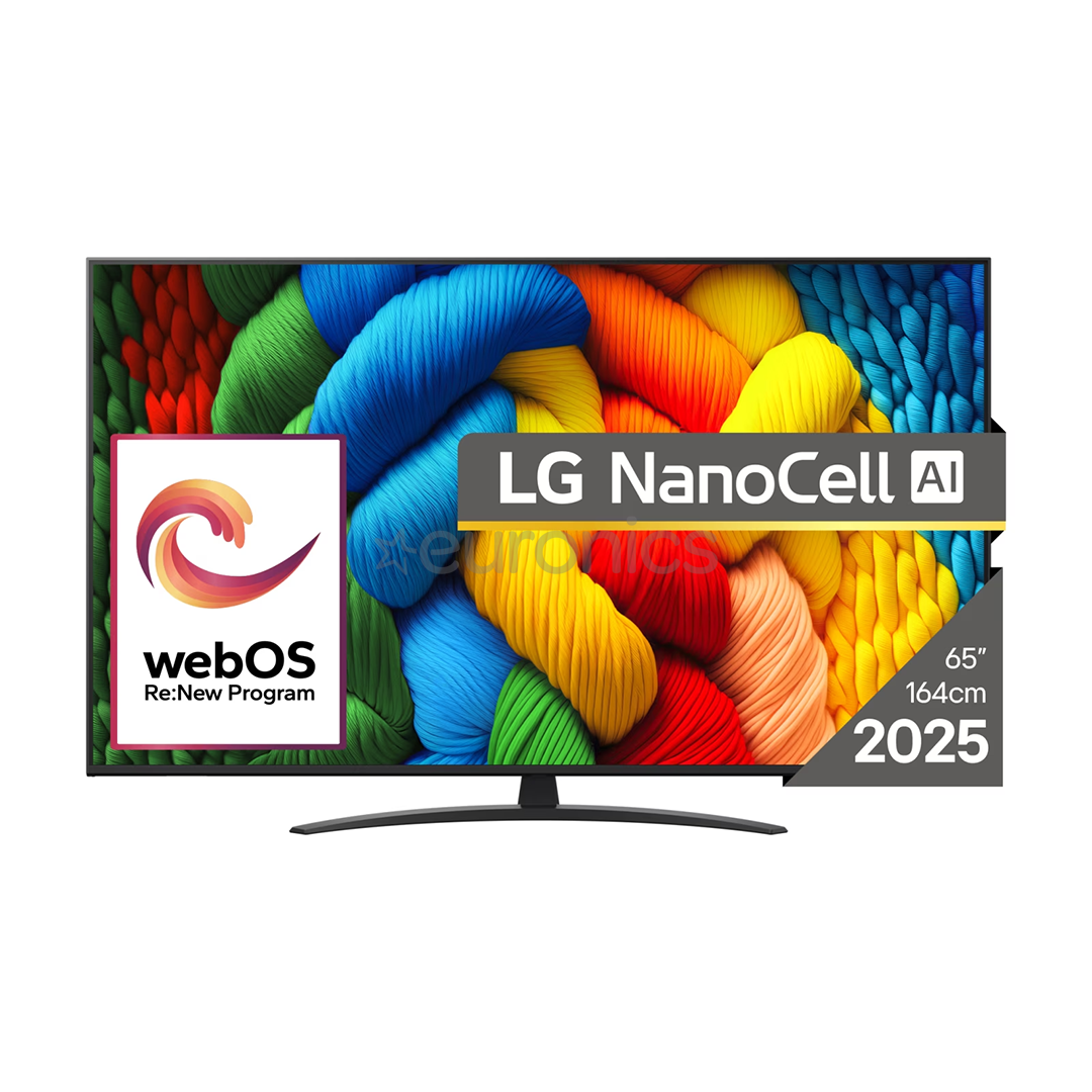 LG NANO81 AI, 65'', LED LCD, NanoCell, черный - Телевизор