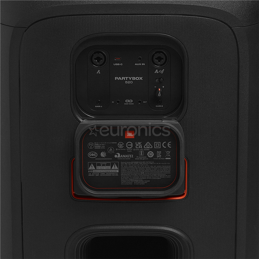 JBL Partybox Stage 520, melna - Portatīvā mūzikas sistēma