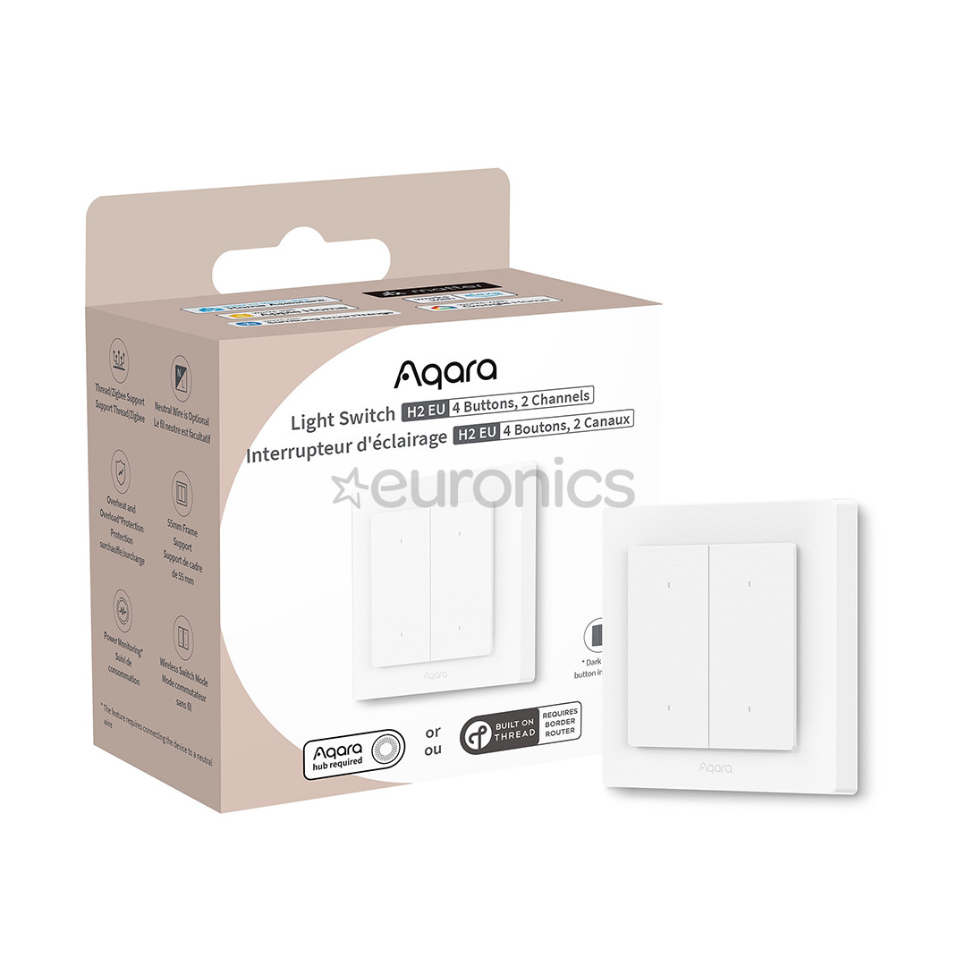 Aqara Light Switch H2, 4 buttons, white - Smart wall switch