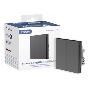 Aqara Smart Wall Switch H1, bez nulles, dubultslēdzis, pelēka - Viedais slēdzis