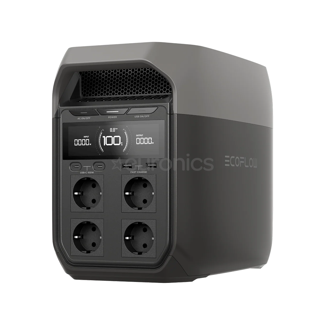 EcoFlow Delta 3, 1024 Wh, pelēka - Pārnēsājama spēkstacija