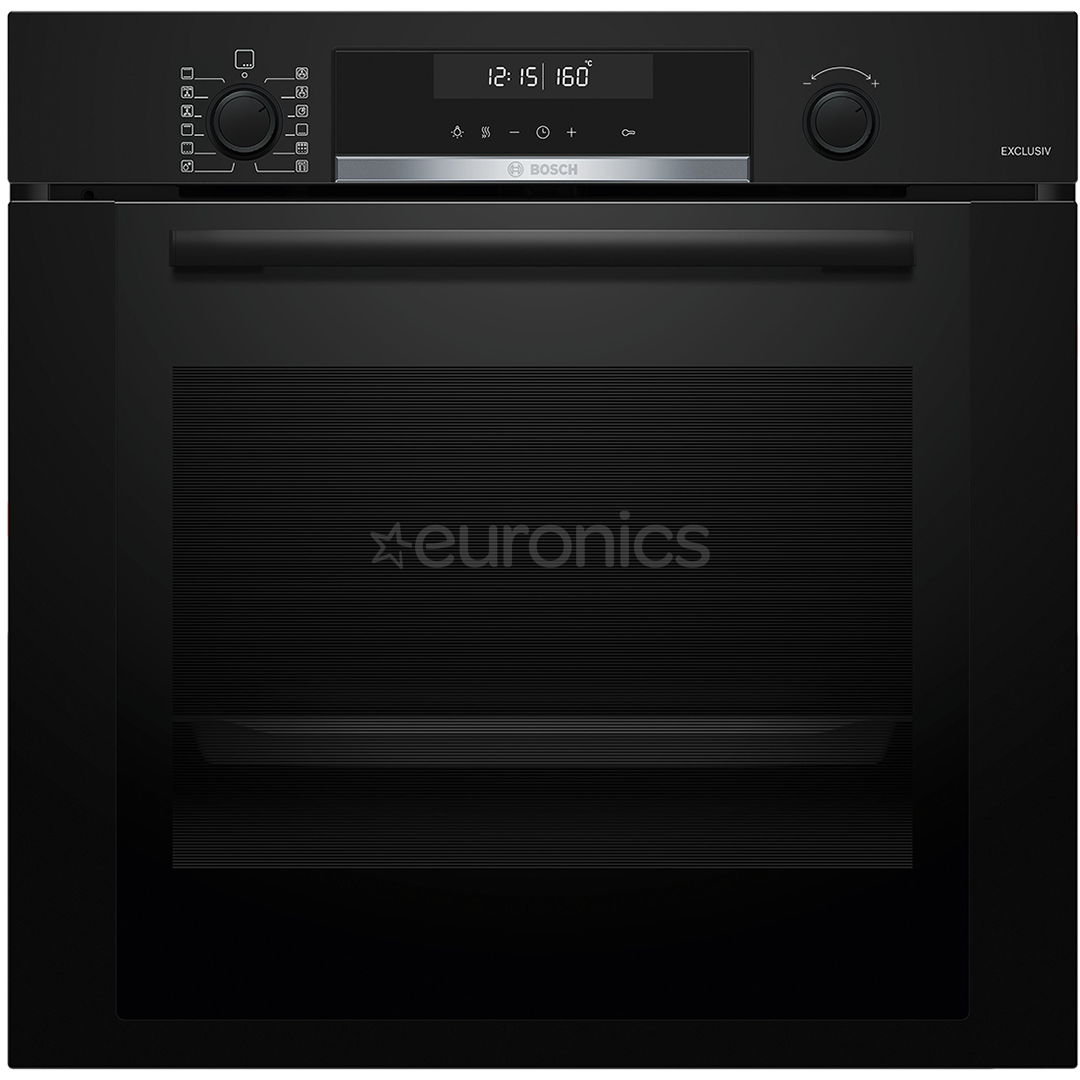 Bosch, 71 L, pyrolytic cleaning, black - Built-in oven