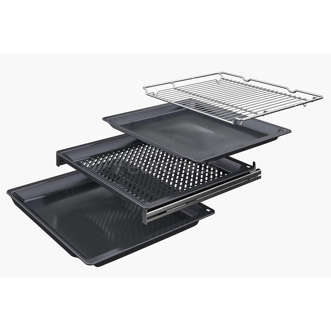 Bosch, 71 L, pyrolytic cleaning, black - Built-in oven