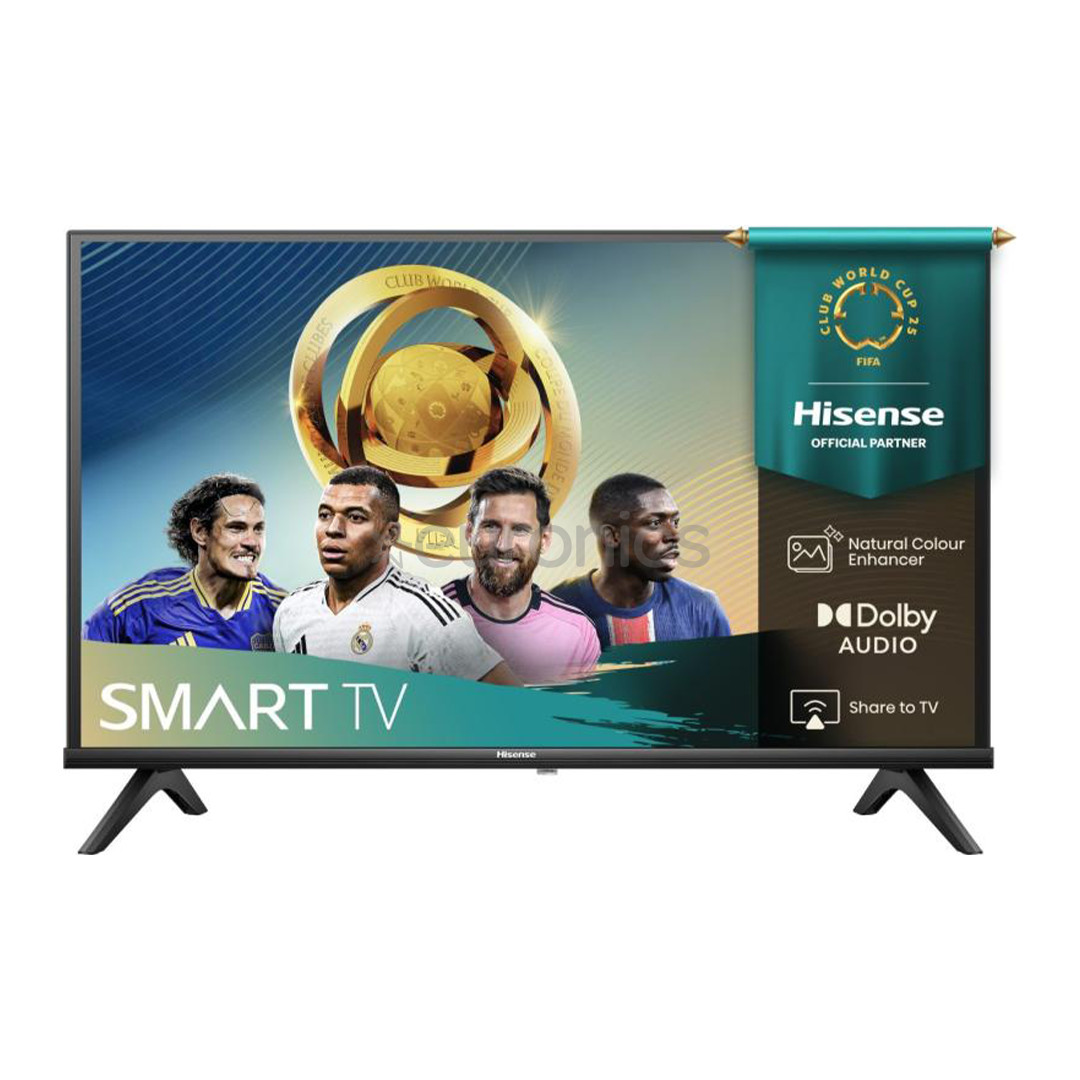 Hisense A4Q, 40'', HD, LED LCD, melna - Televizors