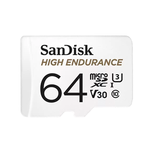 SanDisk High Endurance, MicroSDXC, 64 GB, balta - Atmiņas karte PR000094633