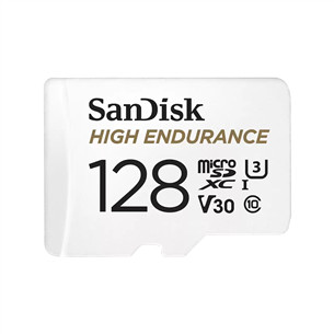 SanDisk High Endurance, MicroSDXC, 128 ГБ, белый - Карта памяти