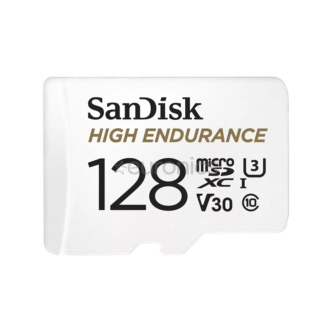 SanDisk High Endurance, MicroSDXC, 128 GB, balta - Atmiņas karte