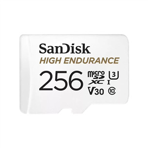SanDisk High Endurance, MicroSDXC, 256 ГБ, белый - Карта памяти