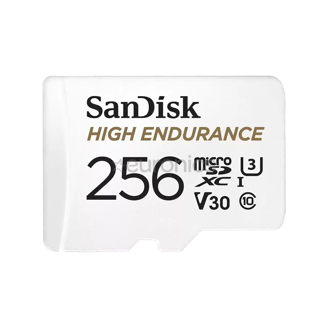 SanDisk High Endurance, MicroSDXC, 256 GB, balta - Atmiņas karte
