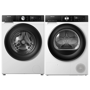 Hisense, 9 кг + 8 кг - Стиральная машина + сушильная машина WF3S9043BW3+DH3S802B