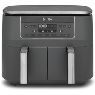 Ninja 6-in-1 Dual Zone, 7.6 L, 2470 W, tumši pelēka - Karstā gaisa friteris DZ300EU