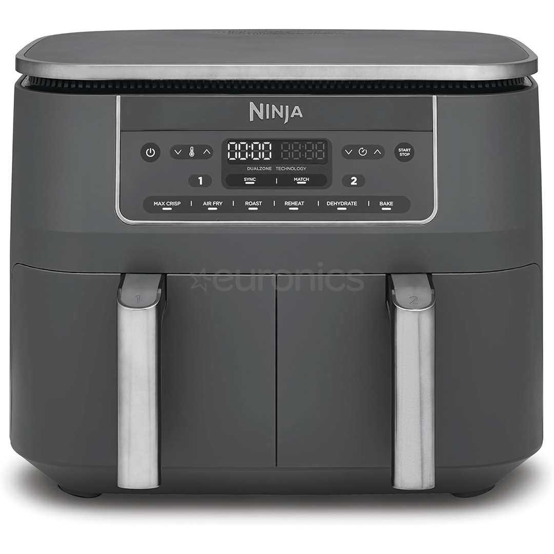Ninja 6-in-1 Dual Zone, 7.6 L, 2470 W, tumši pelēka - Karstā gaisa friteris