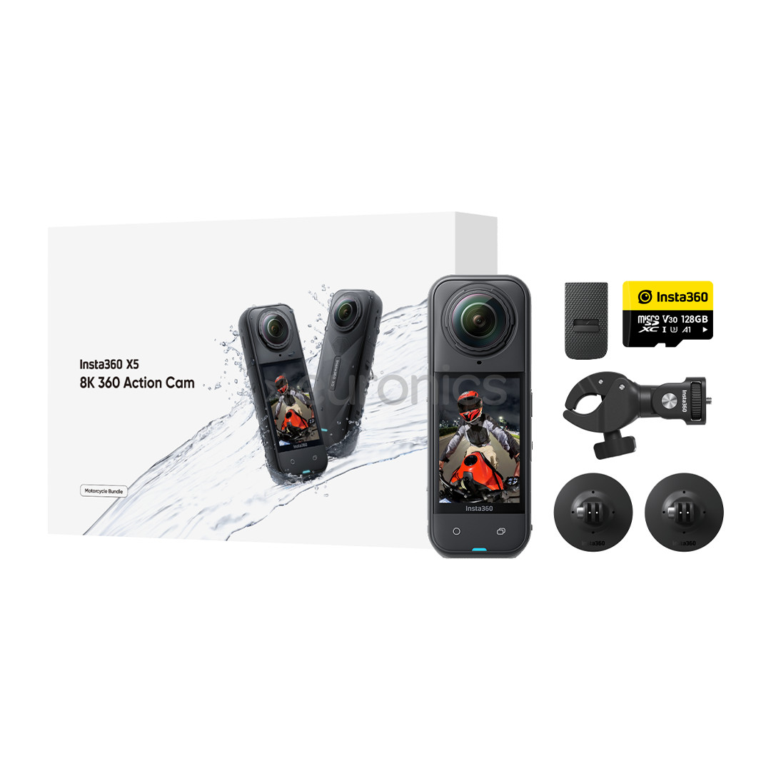 Insta360 X5 Motorcycle Bundle, 8K, 360º, melna - Video kamera
