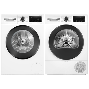 Bosch, 9 kg + 9 kg - Veļas mazgājamā mašīna + veļas žāvētājs WGG244Z0SN+WQG2420N