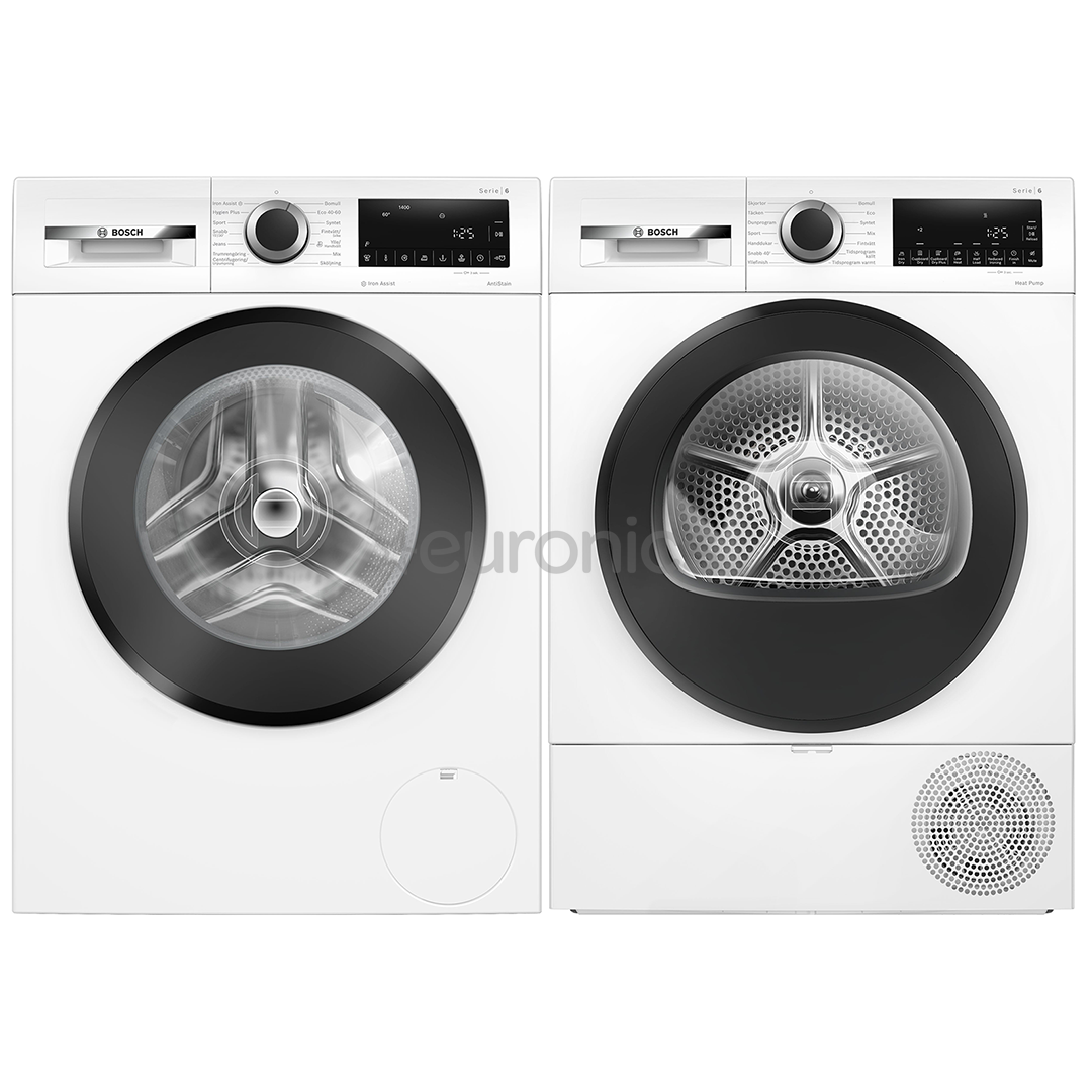 Bosch, 9 kg + 9 kg - Veļas mazgājamā mašīna + veļas žāvētājs