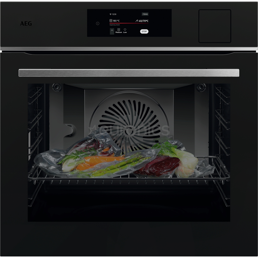AEG 8000 Series Meal Assist, 70 L, melna - Iebūvējama tvaika cepeškrāsns