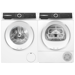 Bosch, Series 6, 10 кг + 9 кг - Стиральная машина + сушильная машина WGH256AWSN+WQH245BW