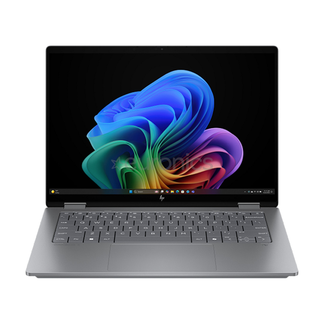 HP OmniBook X Flip 14, 14'', WUXGA, Ryzen AI 5, 16 GB, 512 GB, Radeon 840M, ENG, sudraba - Portatīvais dators