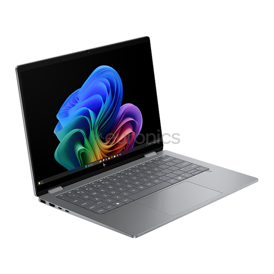 HP OmniBook X Flip 14, 14'', WUXGA, Ryzen AI 5, 16 GB, 512 GB, Radeon 840M, ENG, sudraba - Portatīvais dators