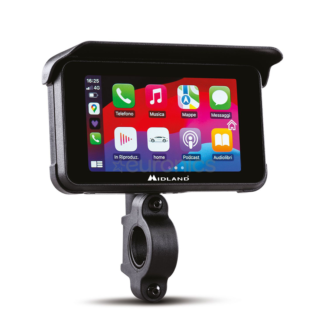 Midland BikePlay Guardian, Bluetooth, black - CarPlay un Android Auto sistēma motocikliem