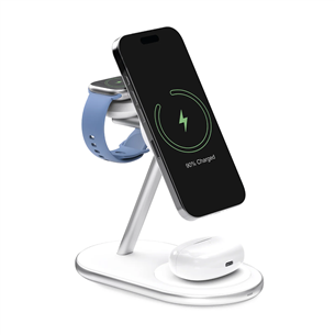 Puro Mag Station 3-in-1 Charging Stand, MagSafe, Qi2, white - Charging dock PUFCCSQIMAG6AWWHI