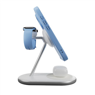 Puro Mag Station 3-in-1 Charging Stand, MagSafe, Qi2, balta - Bezvadu lādētājs