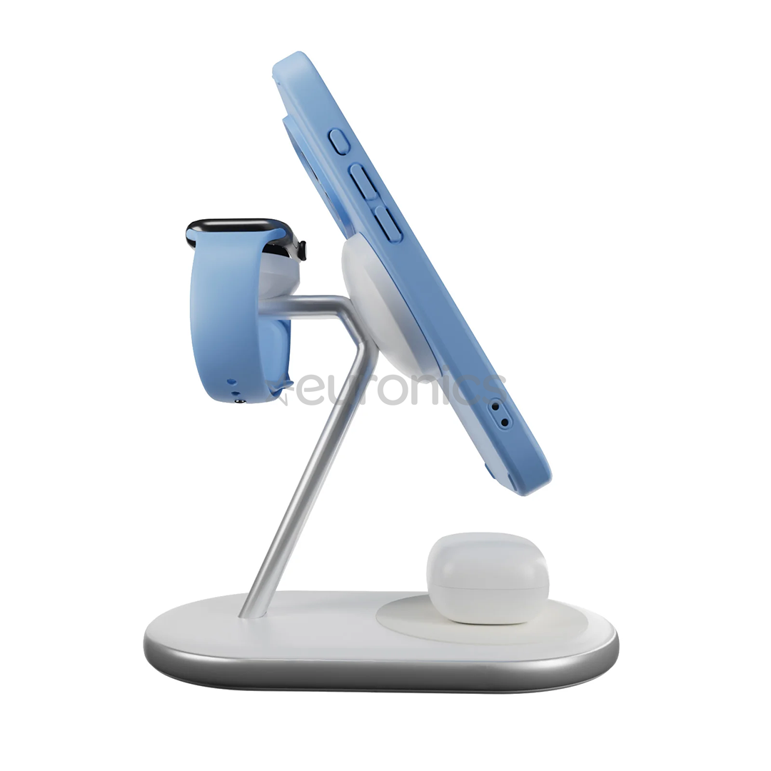 Puro Mag Station 3-in-1 Charging Stand, MagSafe, Qi2, white - Charging dock