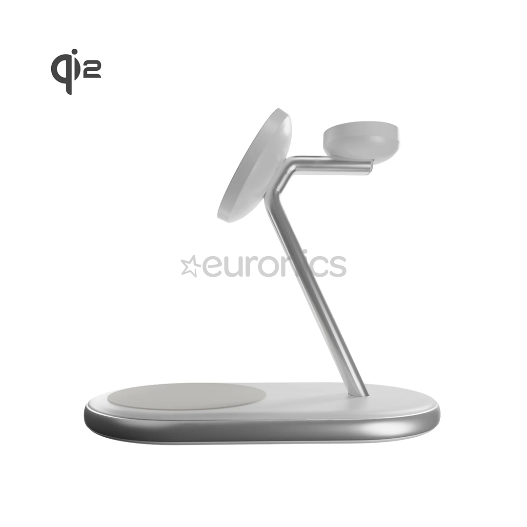 Puro Mag Station 3-in-1 Charging Stand, MagSafe, Qi2, white - Charging dock