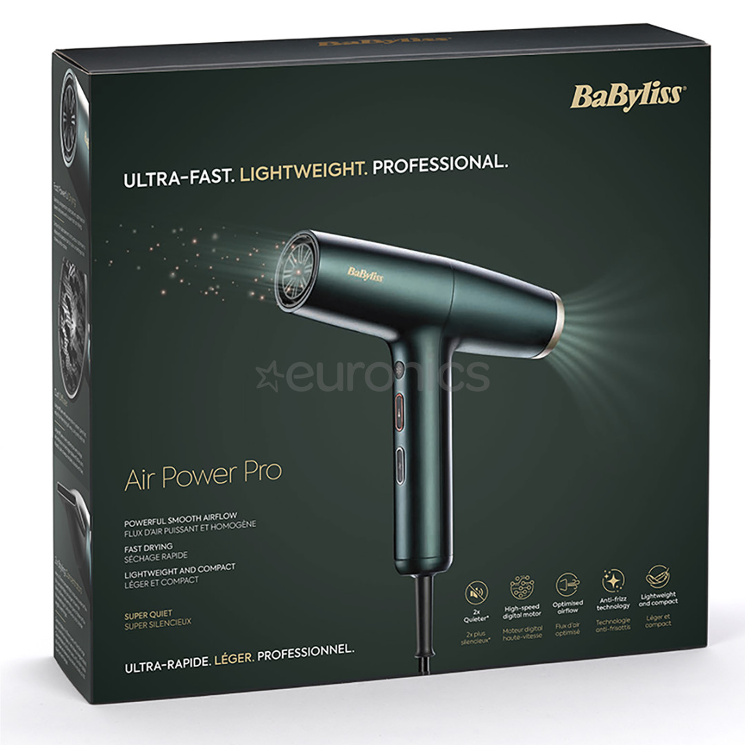 Babyliss Air Power Pro, 1700 W, zaļa - Matu fēns