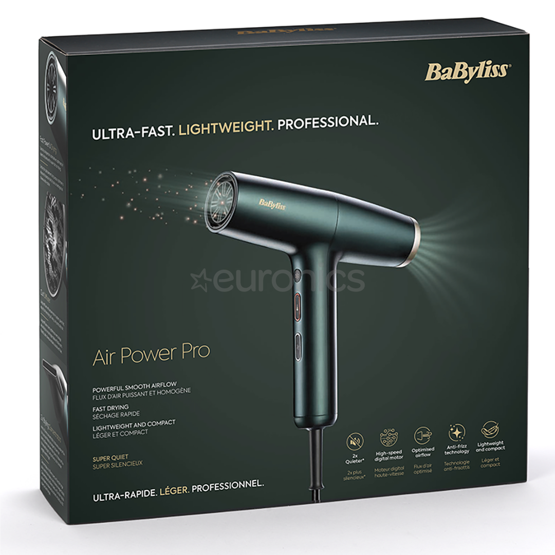 Babyliss Air Power Pro, 1700 W, green - Hair dryer