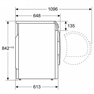 Bosch, Series 6, 9 kg, dziļums 61.3 cm, pelēka - Veļas žāvētājs