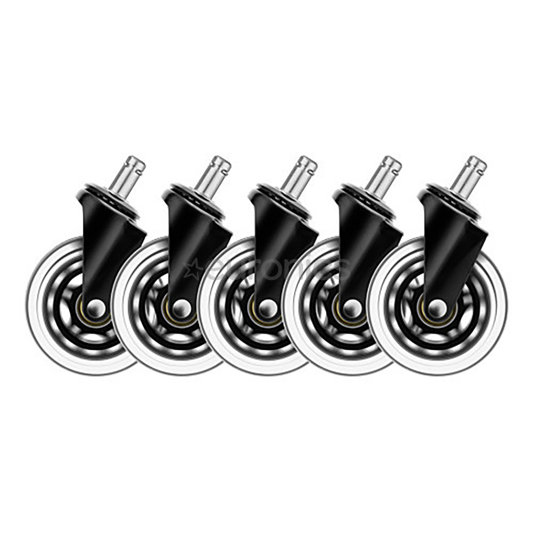 Deltaco GAM-157, 5 pcs, black - Rubber wheels for gaming chair