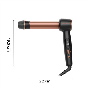 Rowenta Twist Curl, 150-210 °C, melna/rozā - Lokšķēres