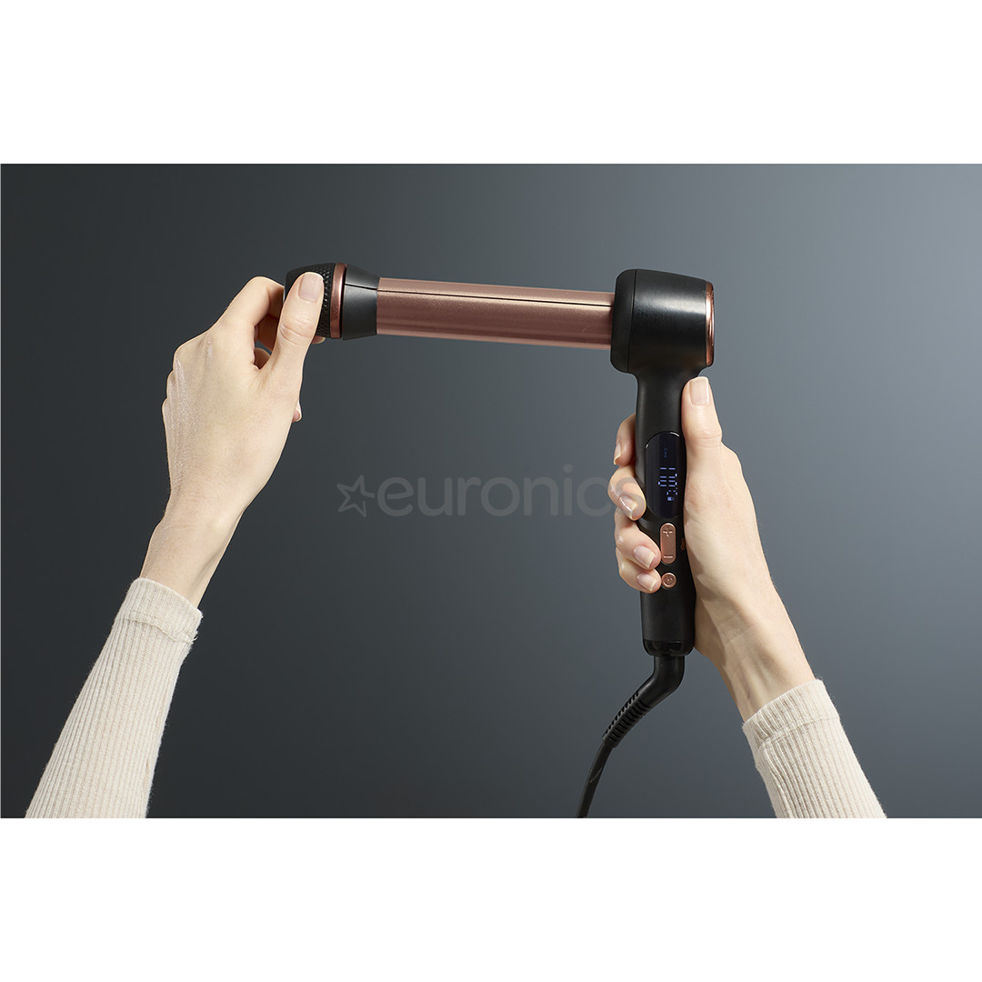 Rowenta Twist Curl, 150-210 °C, melna/rozā - Lokšķēres