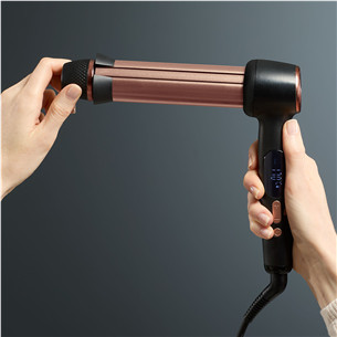 Rowenta Twist Curl, 150-210 °C, melna/rozā - Lokšķēres