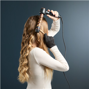 Rowenta Twist Curl, 150-210 °C, melna/rozā - Lokšķēres