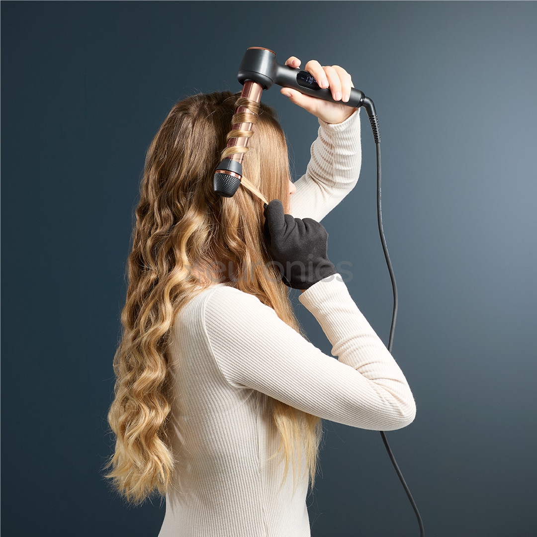 Rowenta Twist Curl, 150-210 °C, melna/rozā - Lokšķēres