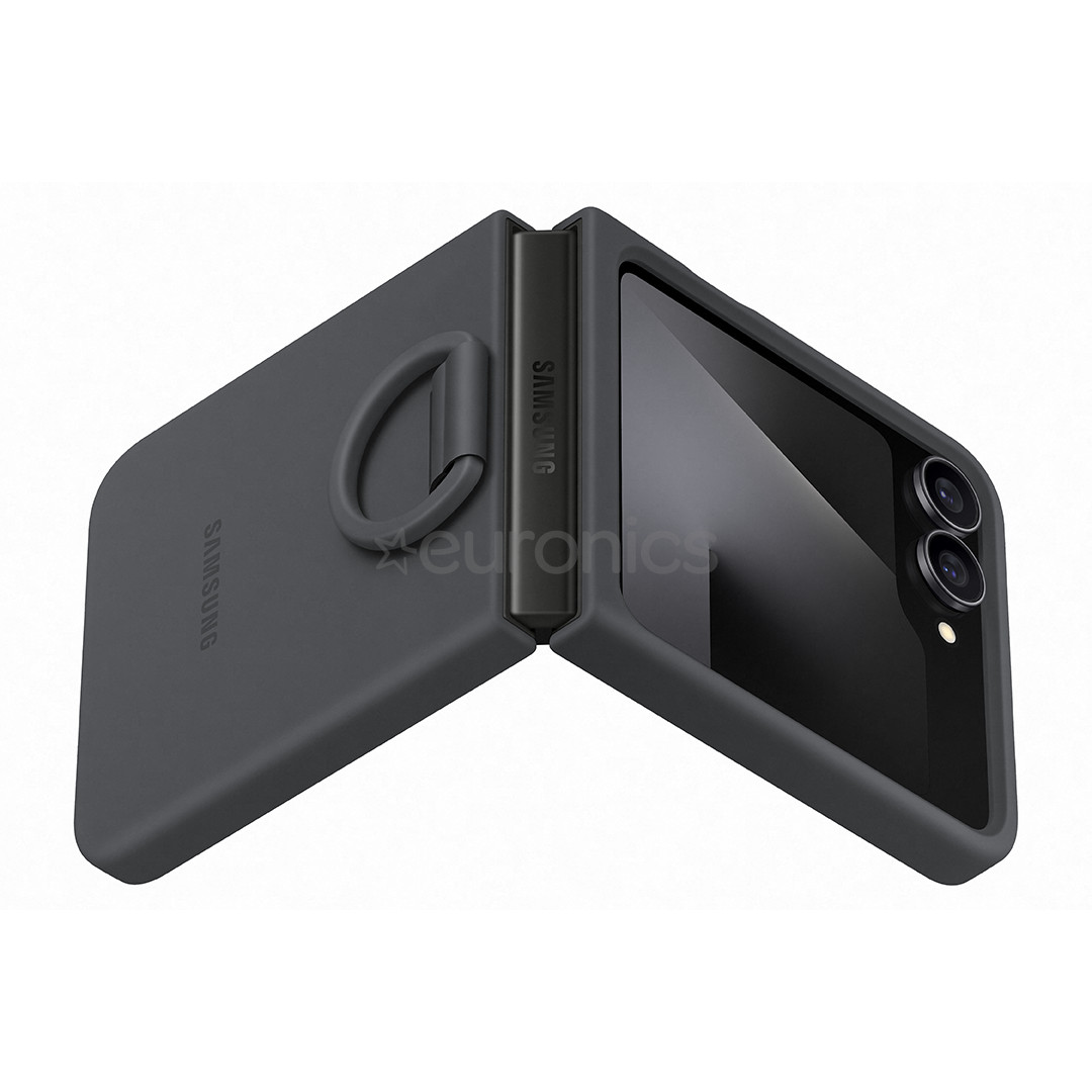 Samsung Silicone case, Galaxy Flip7 FE, melna - Apvalks viedtālrunim