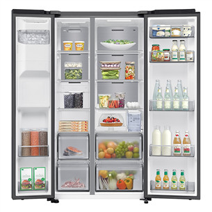 Samsung Bespoke AI, NoFrost, 640 L, height 179 cm, black - SBS-refrigerator