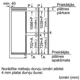 Bosch, 267 L, height 178 cm - Built-in Refrigerator