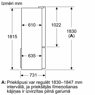 Bosch Series 4, No Frost, 605 л, высота 183 см, черная нерж. сталь - SBS-холодильник