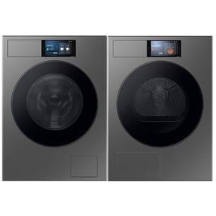 Samsung, 9 kg + 9 kg, sudraba - Veļas mazgājamā mašīna + veļas žāvētājs WF90F09C4SU4+DV90F09