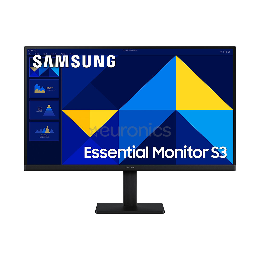 Samsung Essential S3, 24'', Full HD, IPS, melna - Monitors LS24D300GAUXEN