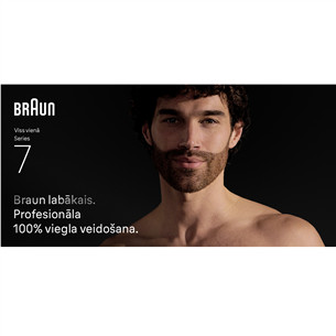 Braun Series 7, 11 vienā, tumši zila - Trimmeru komplekts