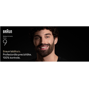 Braun Series 9, grey/black - Beard trimmer