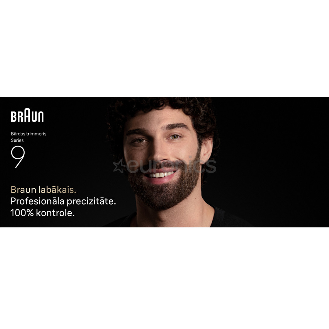Braun Series 9, pelēka/melna - Bārdas trimmeris