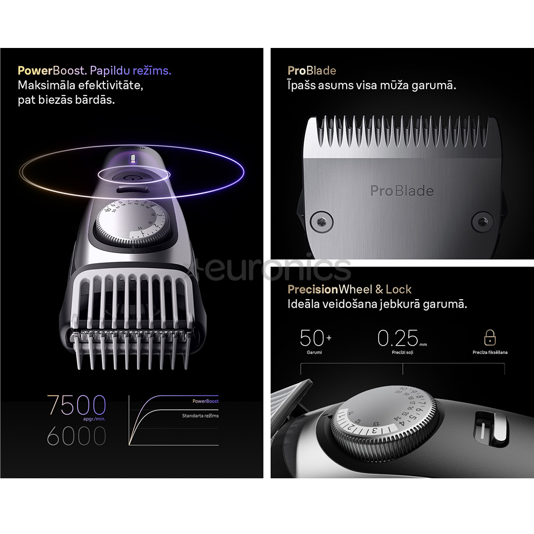 Braun Series 9, pelēka/melna - Bārdas trimmeris