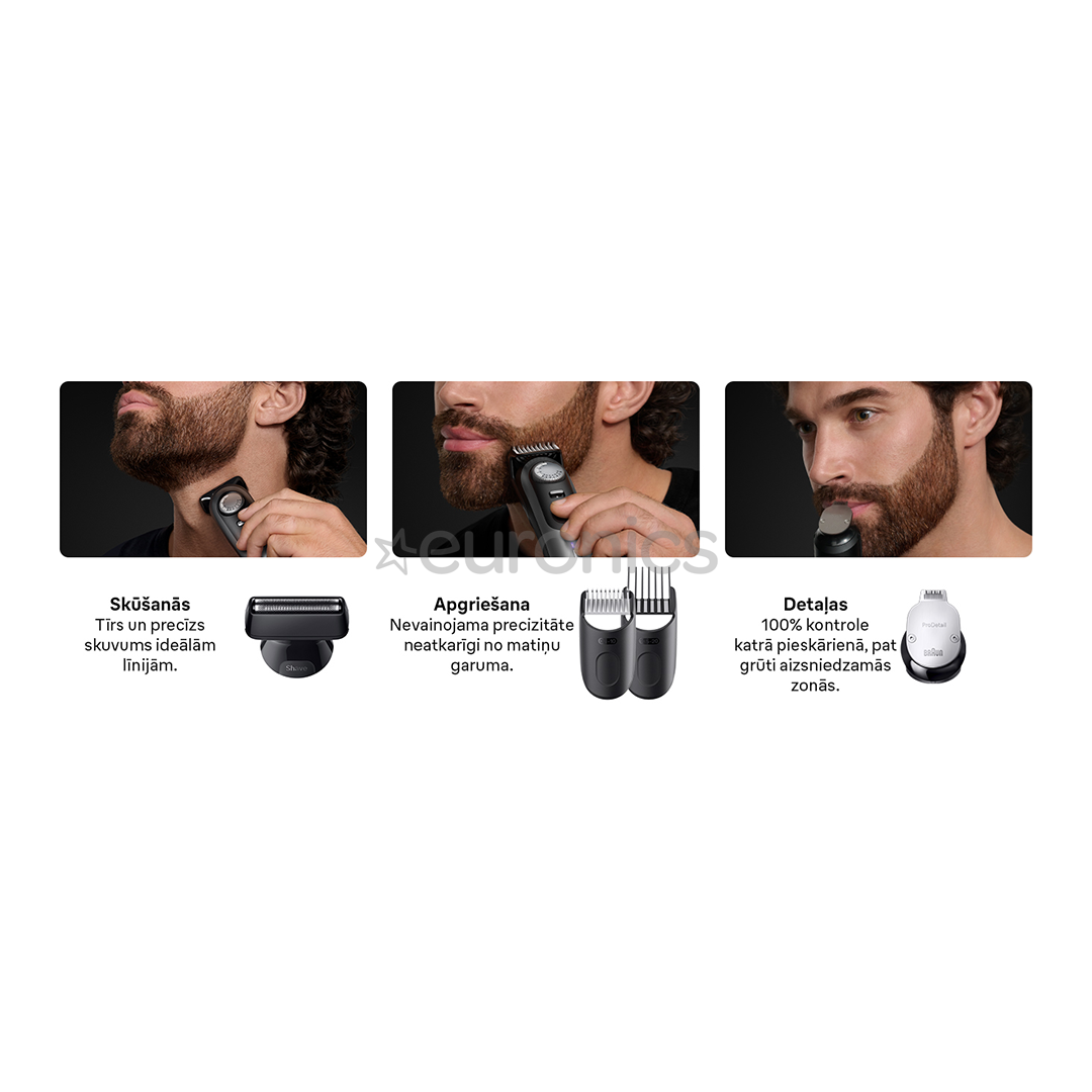 Braun Series 9, grey/black - Beard trimmer