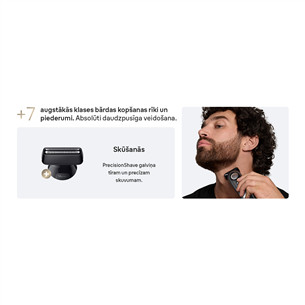 Braun Series 9, pelēka/melna - Bārdas trimmeris