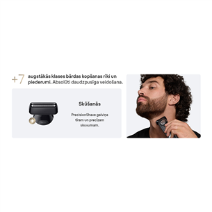 Braun Series 9, grey/black - Beard trimmer